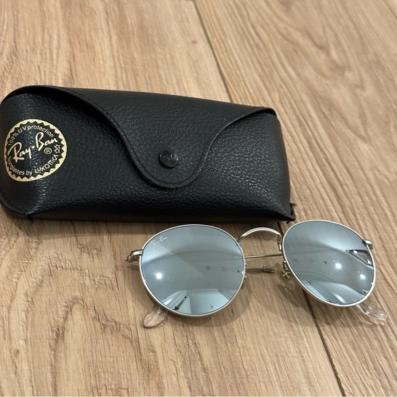 Ray-Ban RB3447 Mirrored Silver Round Sunglasses - Picture 9 of 14
